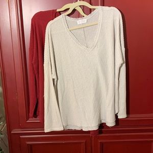 Lot of two waffle long sleeve tops